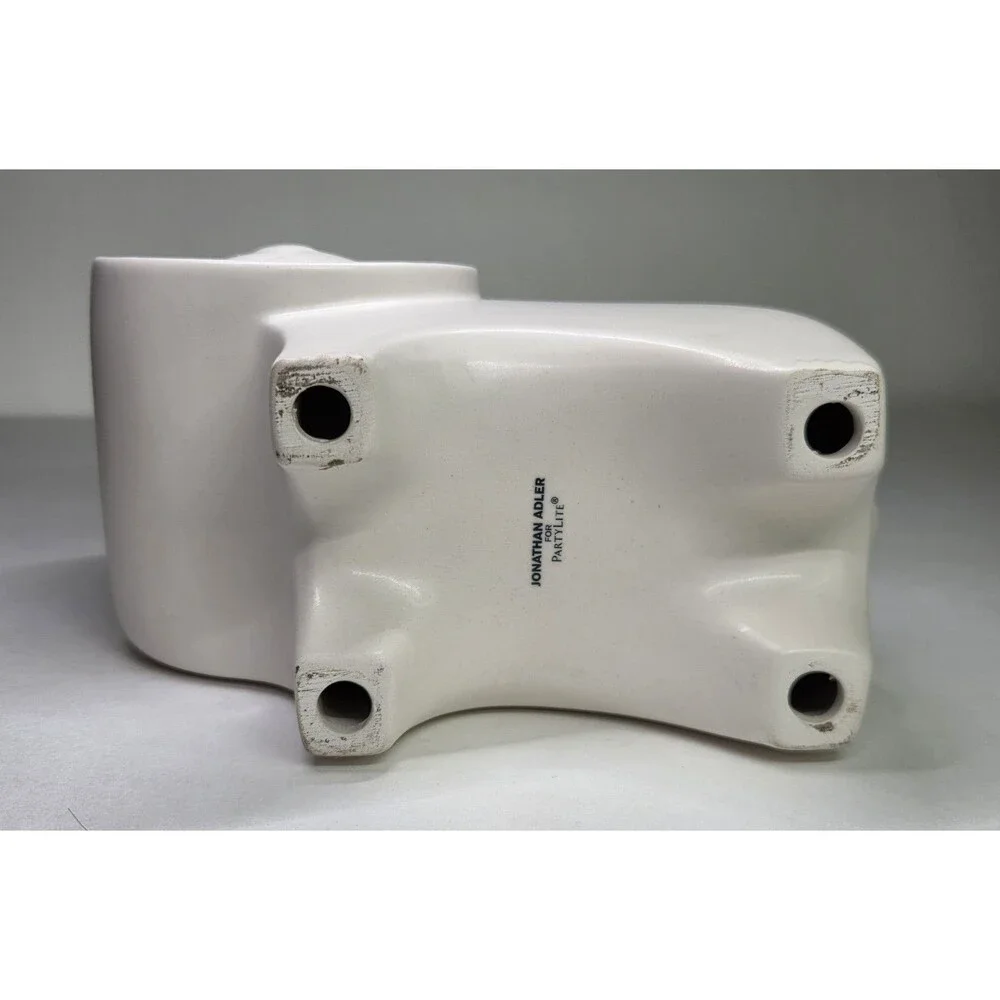 Jonathan Adler for PartyLite Ceramic Lion Votive Candle Holder White 5